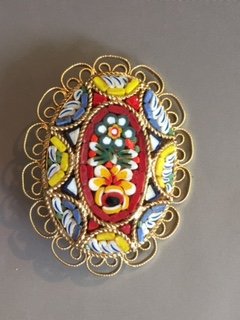Vintage Italian micro mosaic pendant (1 of 4)