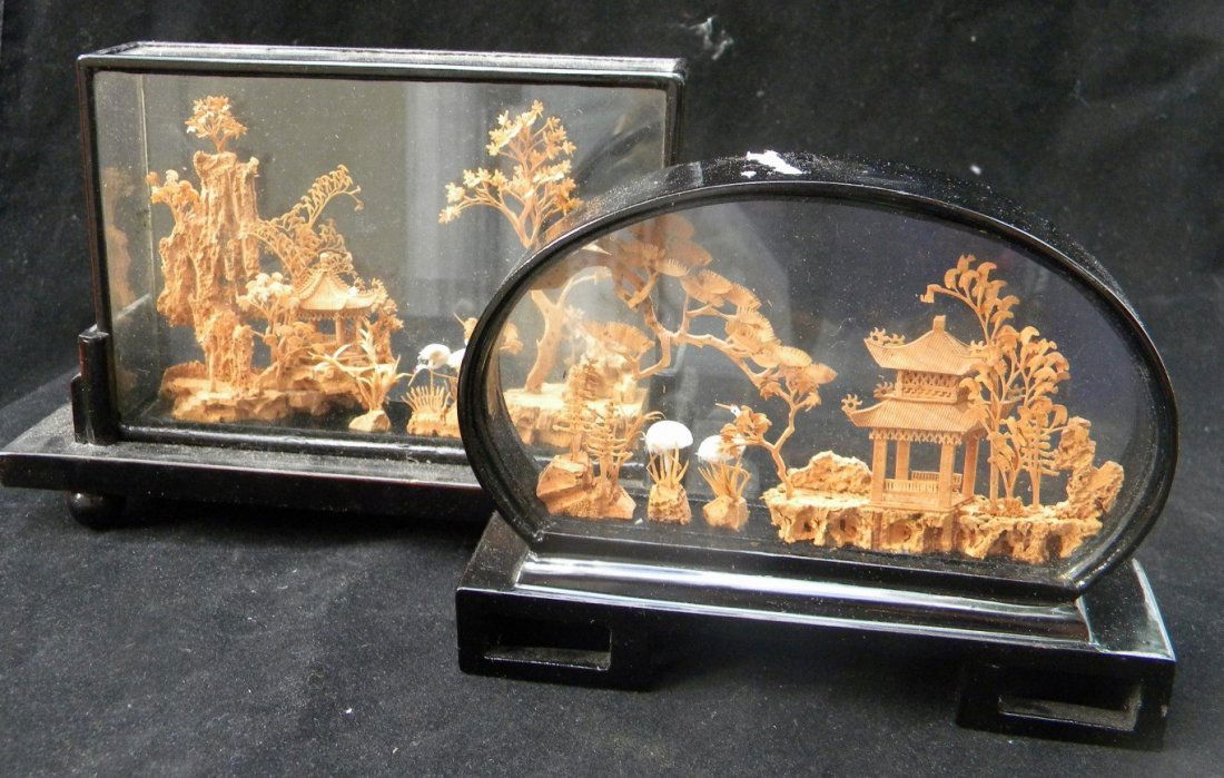 Two Chinese Carved Tree Display (1 of 6)