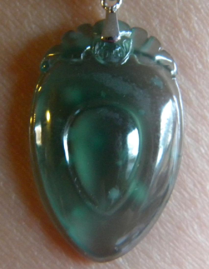 Natural Blue Jadeite Heart Pendant 18K Gold (1 of 6)
