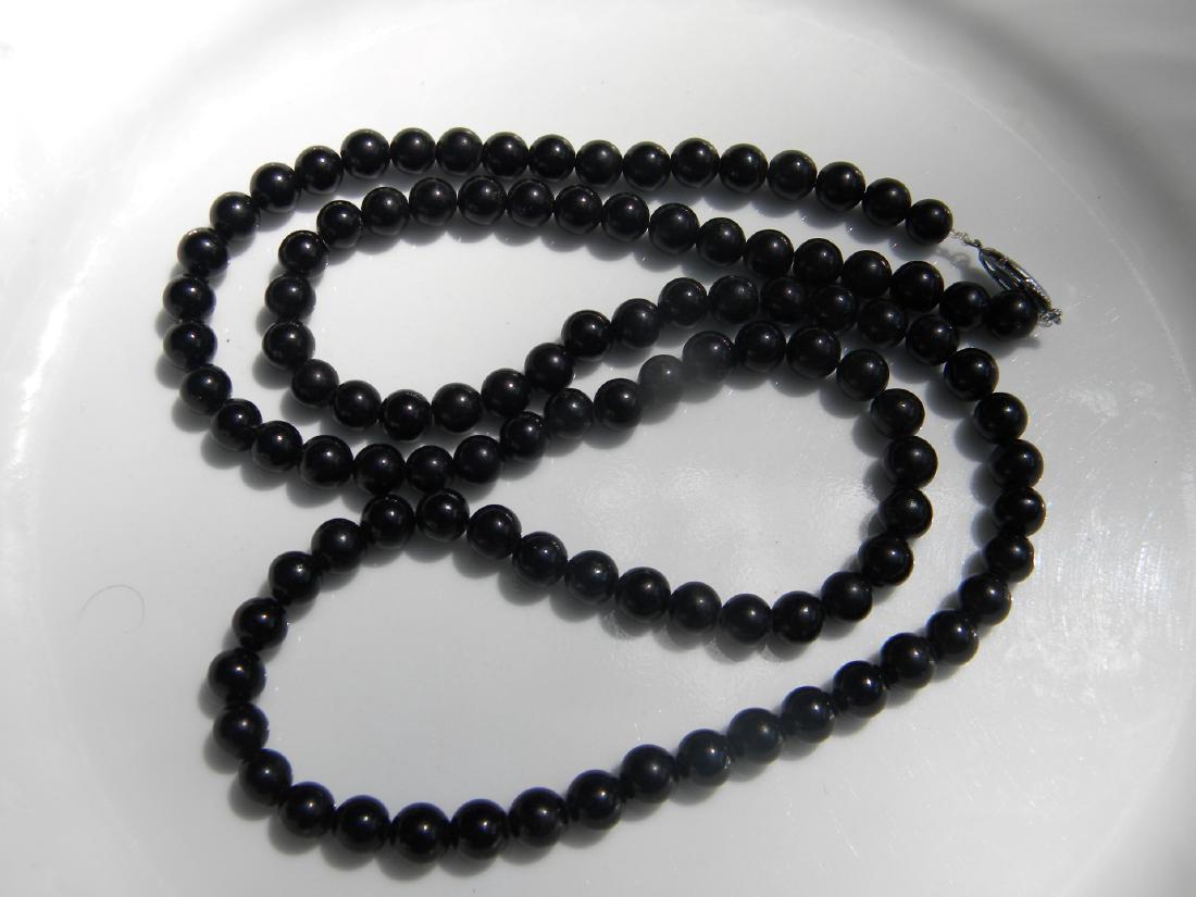 Vintage Black Onyx Bead Necklace (1 of 2)