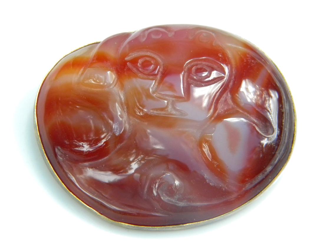 Vintage Carnelian Dog Silver Pendant: Vintage Carnelian Dog Silver Pendant, marked 925, size: 63mm x 51mm