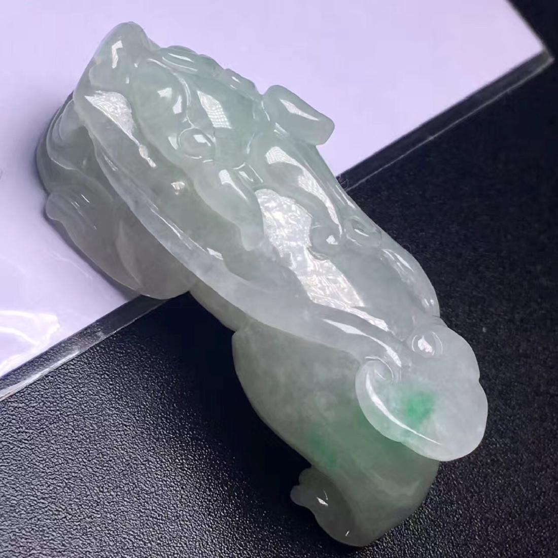 Natural Jadeite Lion Statue Pendant (1 of 2)