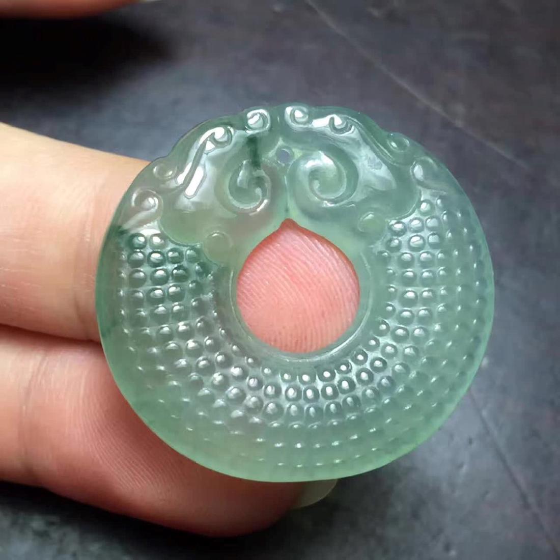 Natural Jadeite Green Dragon Pendant (1 of 5)