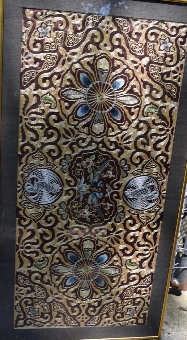 Antiue Chinese Gold Thread Embroidery Framed (1 of 4)