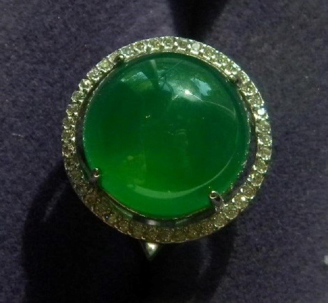 Natural Green Round Stone Ring (1 of 3)