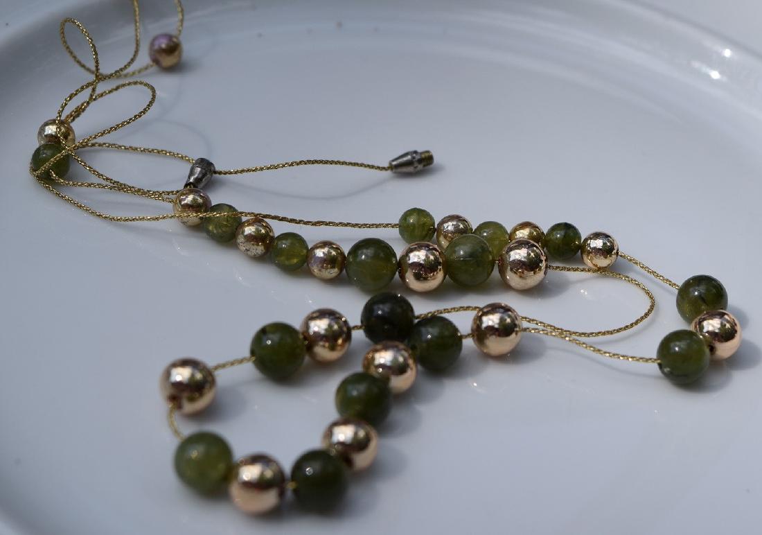 Vintage Nephrite Green Bead Necklace, length: 30" (1 of 3)