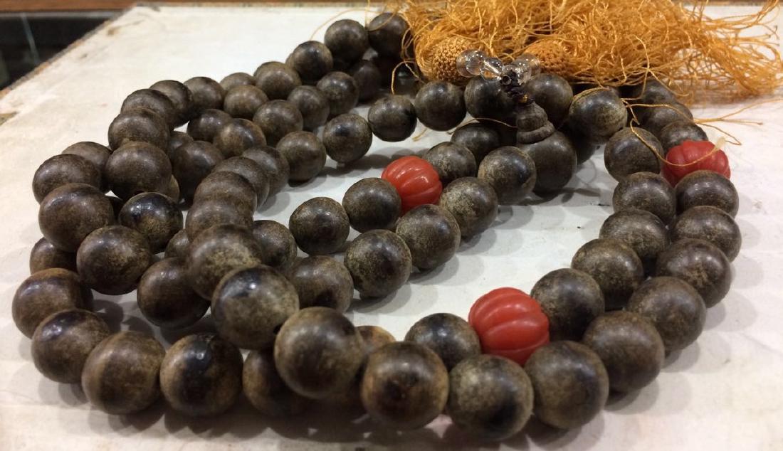 108 Antique Chen Xiang and Nan Hong Buddha Prayer Beads (1 of 2)