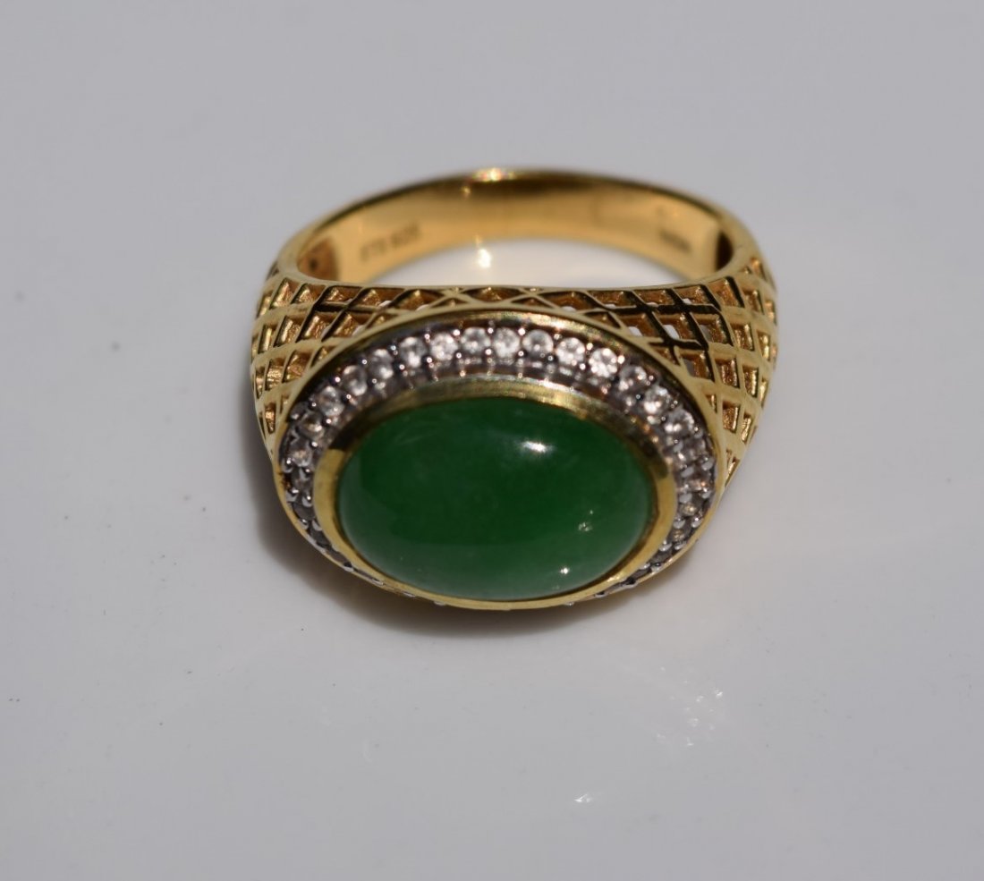 Vintage Green Jadeite Silver Ring (1 of 5)