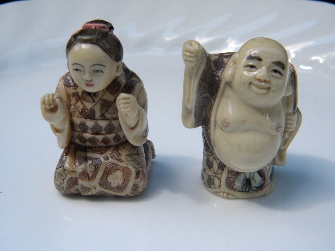 Two Antique Carved Figure Statues (1 of 3)