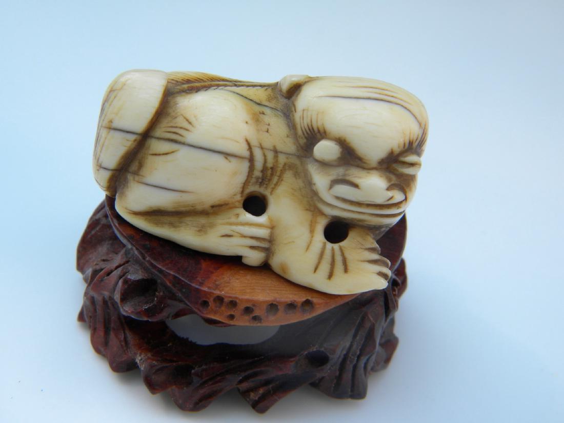 Antique Carved Dog Statue (1 of 4)