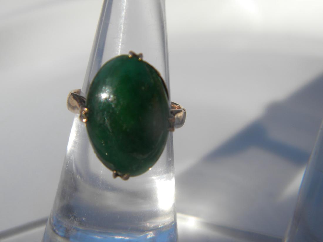 Antique 14K Gold Natural Green Jadeite Ring (1 of 7)