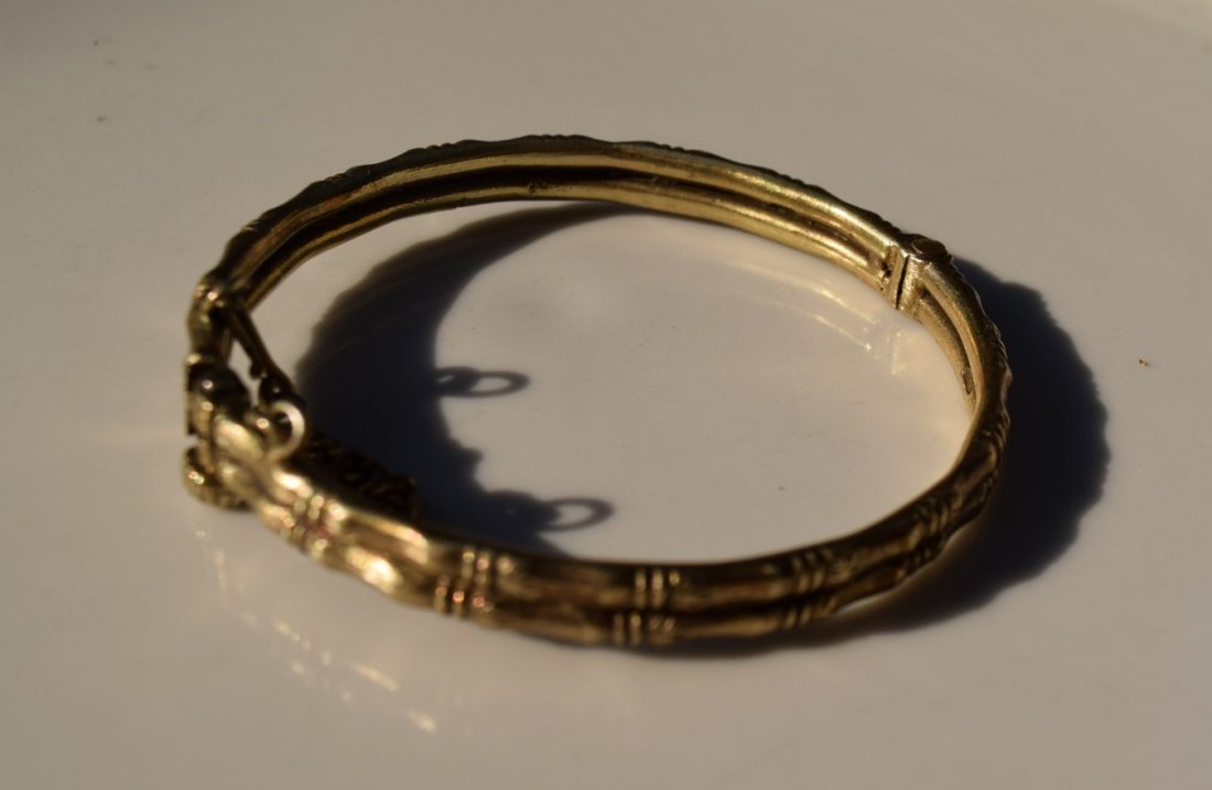 Antique Chinese Silver Bamboo Bracelet (1 of 4)