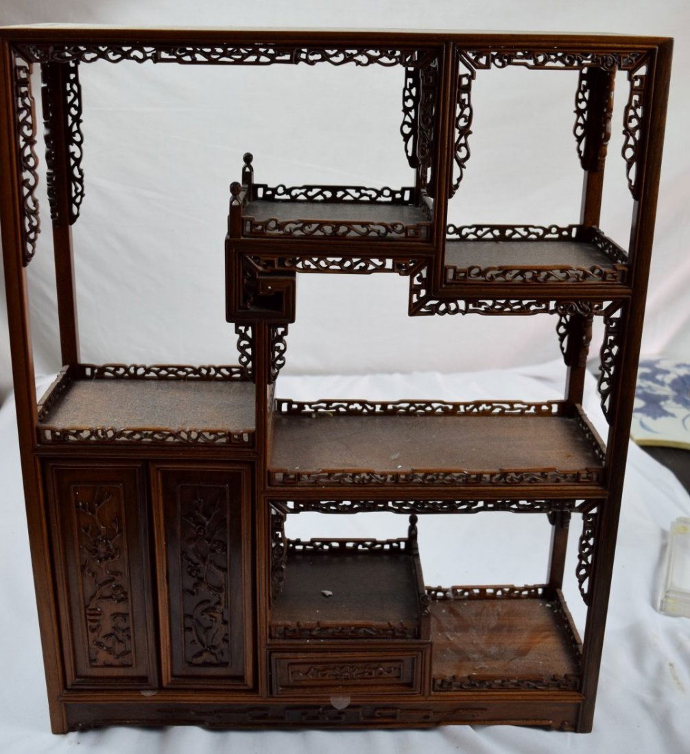 Antique Chinese Carved Rosewood Display