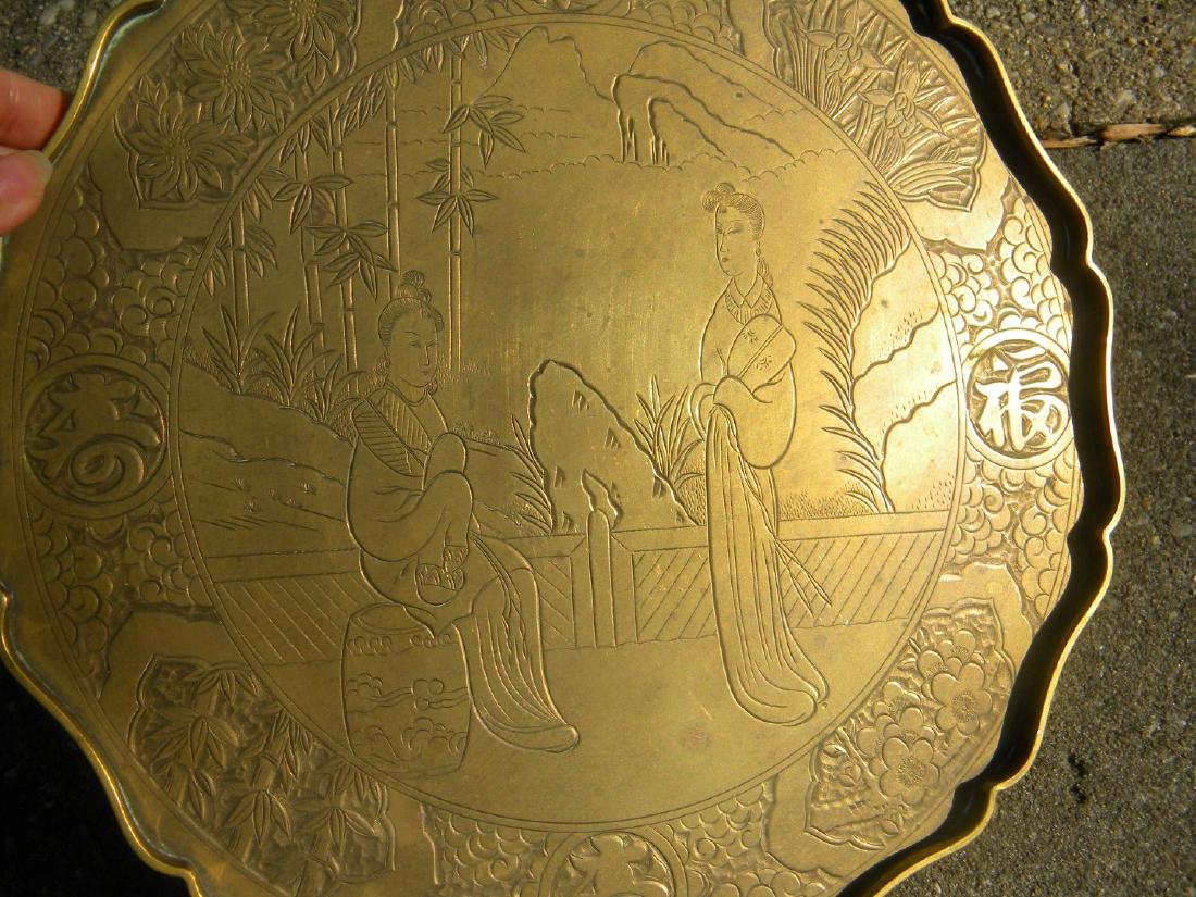 Antique Chinese Copper Beauty Plate: Antique Chinese Copper Beauty Plate, diameter 16"