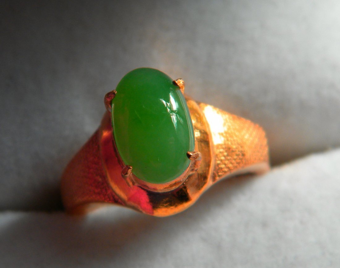 Natural Icy Green Jadeite Ring (1 of 1)