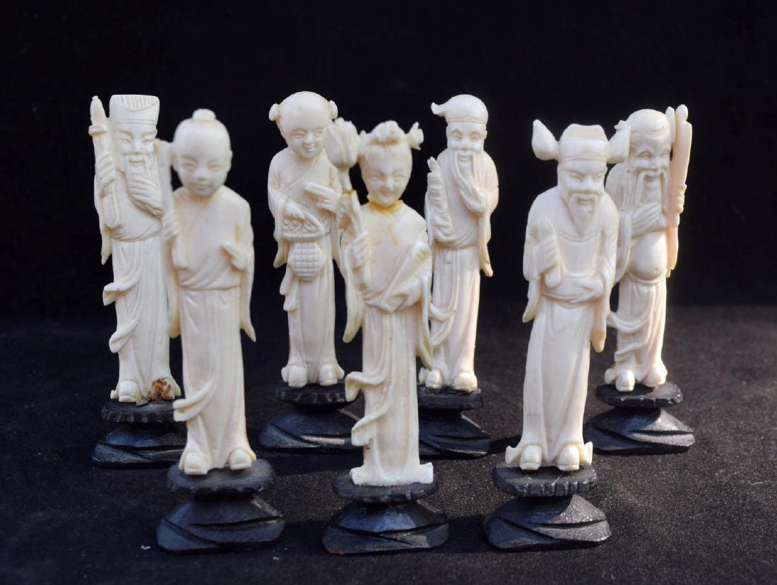 GROUP OF CARVED EIGHT IMMORTALS STATUE (1 of 5)
