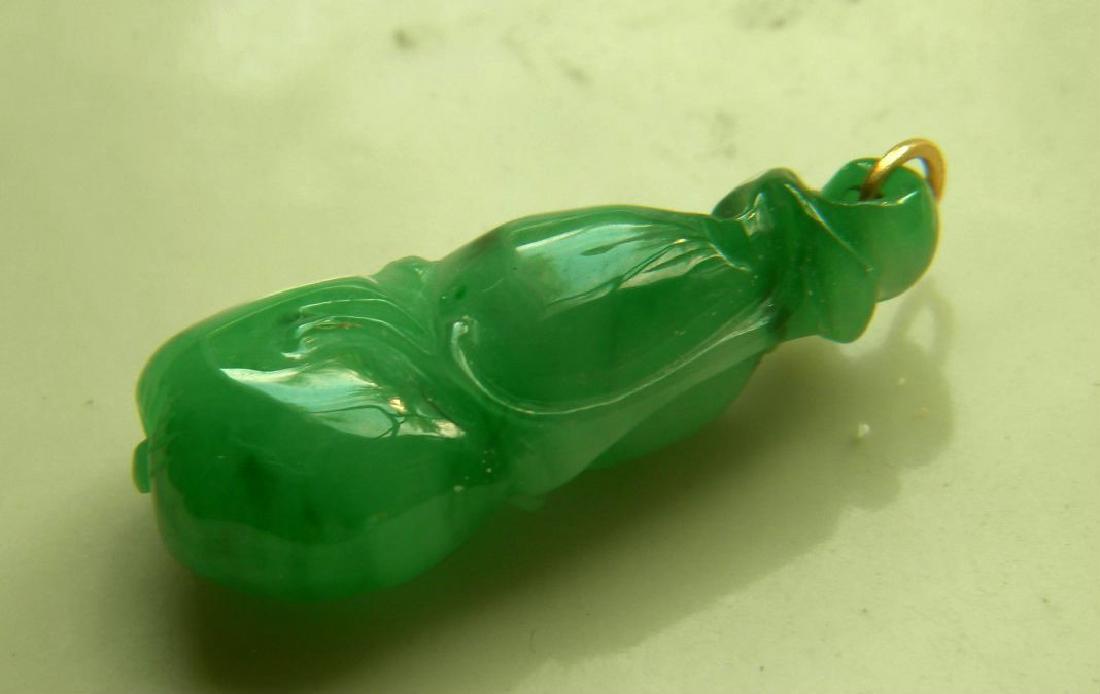 Antique Chinese Green Jadeite Gourd Pendant (1 of 4)