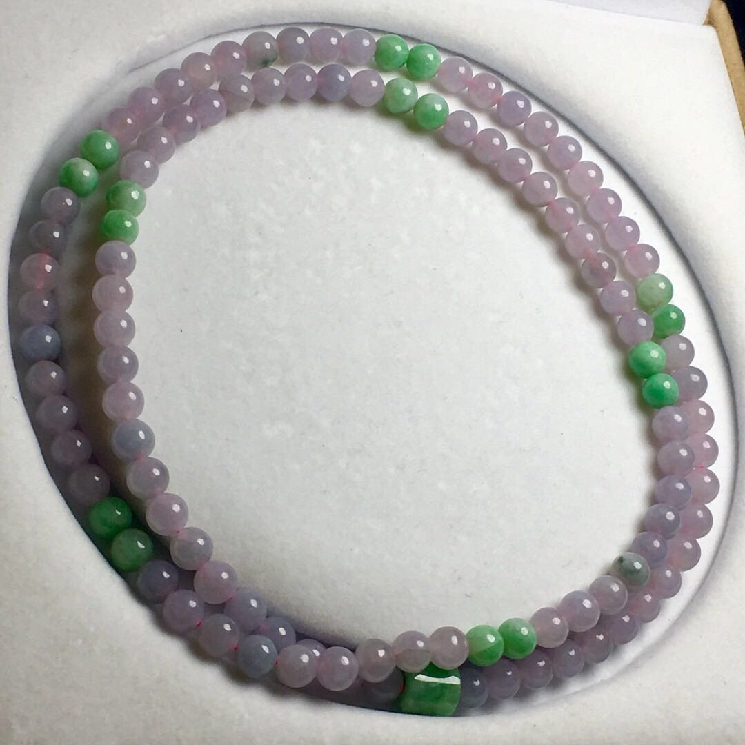 Natural Purple Jadeite 108 Beads Necklace (1 of 1)