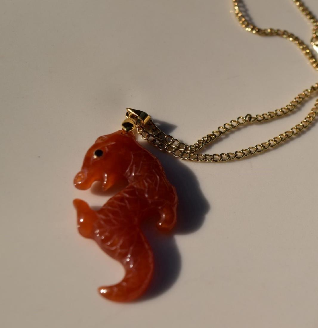 Vintage Red Jadeite Dragon Pendant (1 of 5)