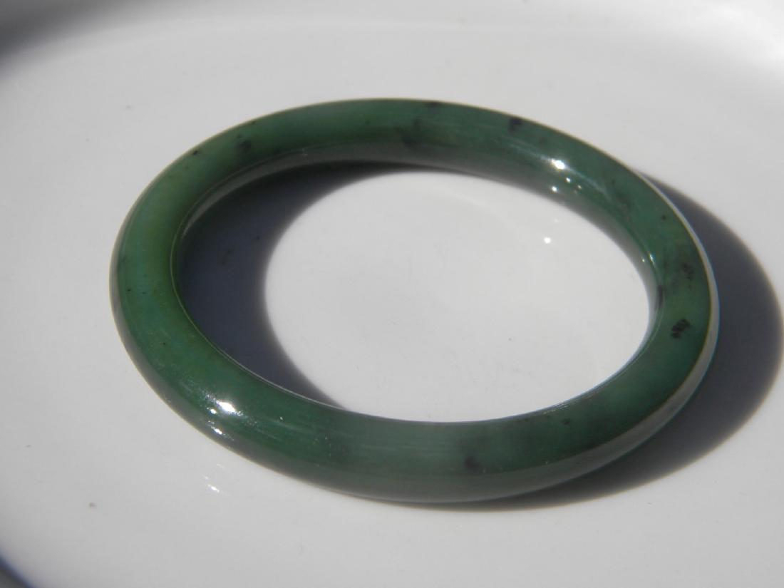 Vintage Chinese Green Nephrite Jade Bracelet (1 of 2)