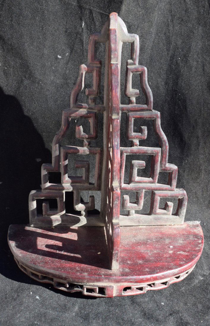 Antique Chinese Rosewood Corner Shelf (1 of 5)