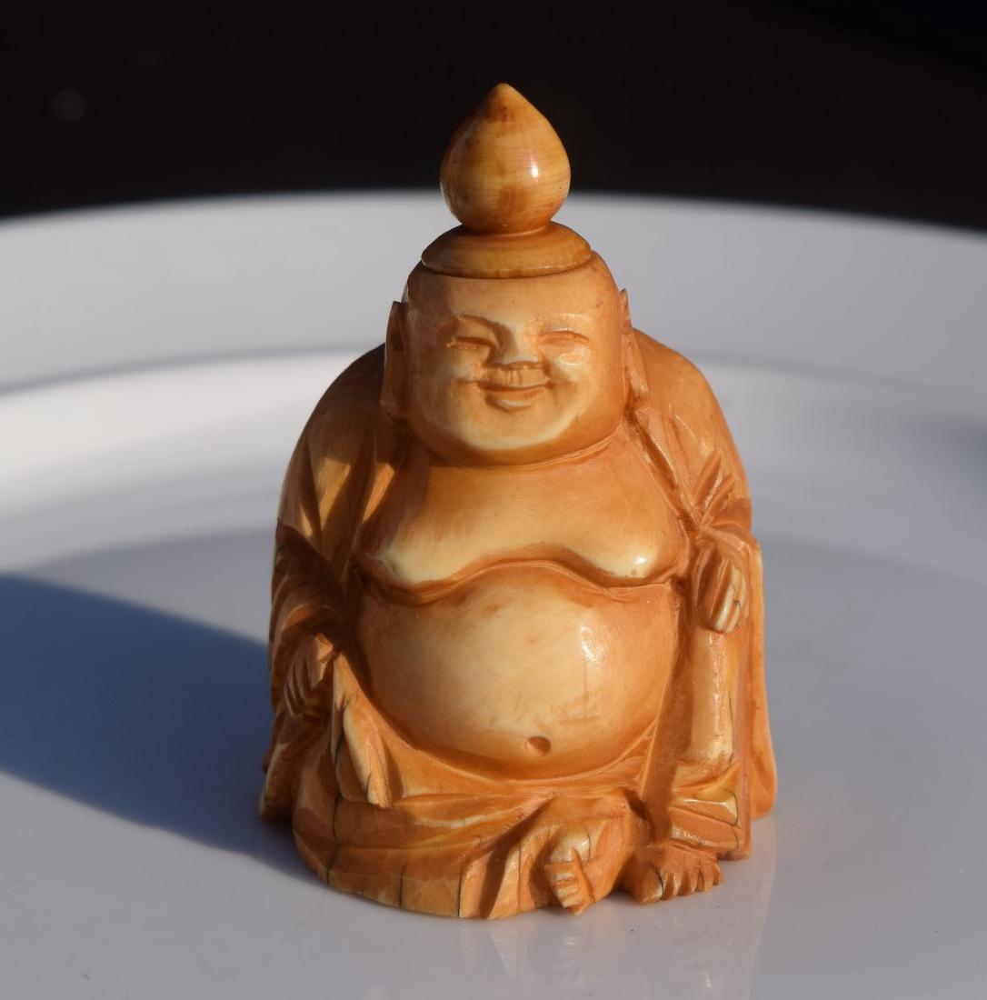 Antique Carved Buddha Snuff Bottle (1 of 6)