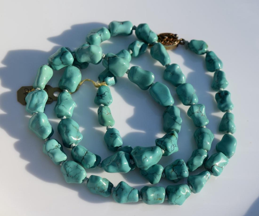 Antique Chinese Natural Turquoise Necklace (1 of 3)