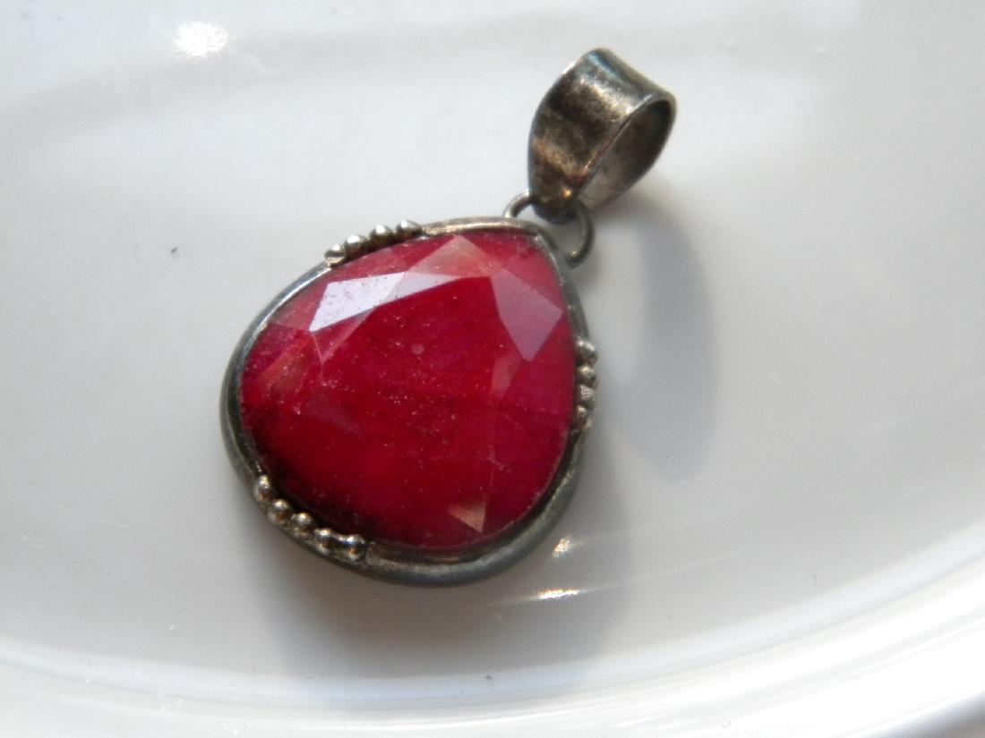 Vintage Ruby Silver Pendant (1 of 3)