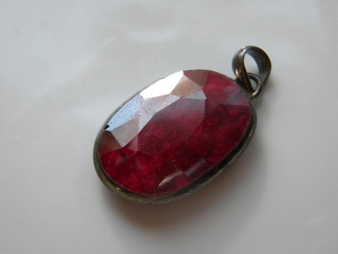 Vintage Ruby Silver Pendant (1 of 4)