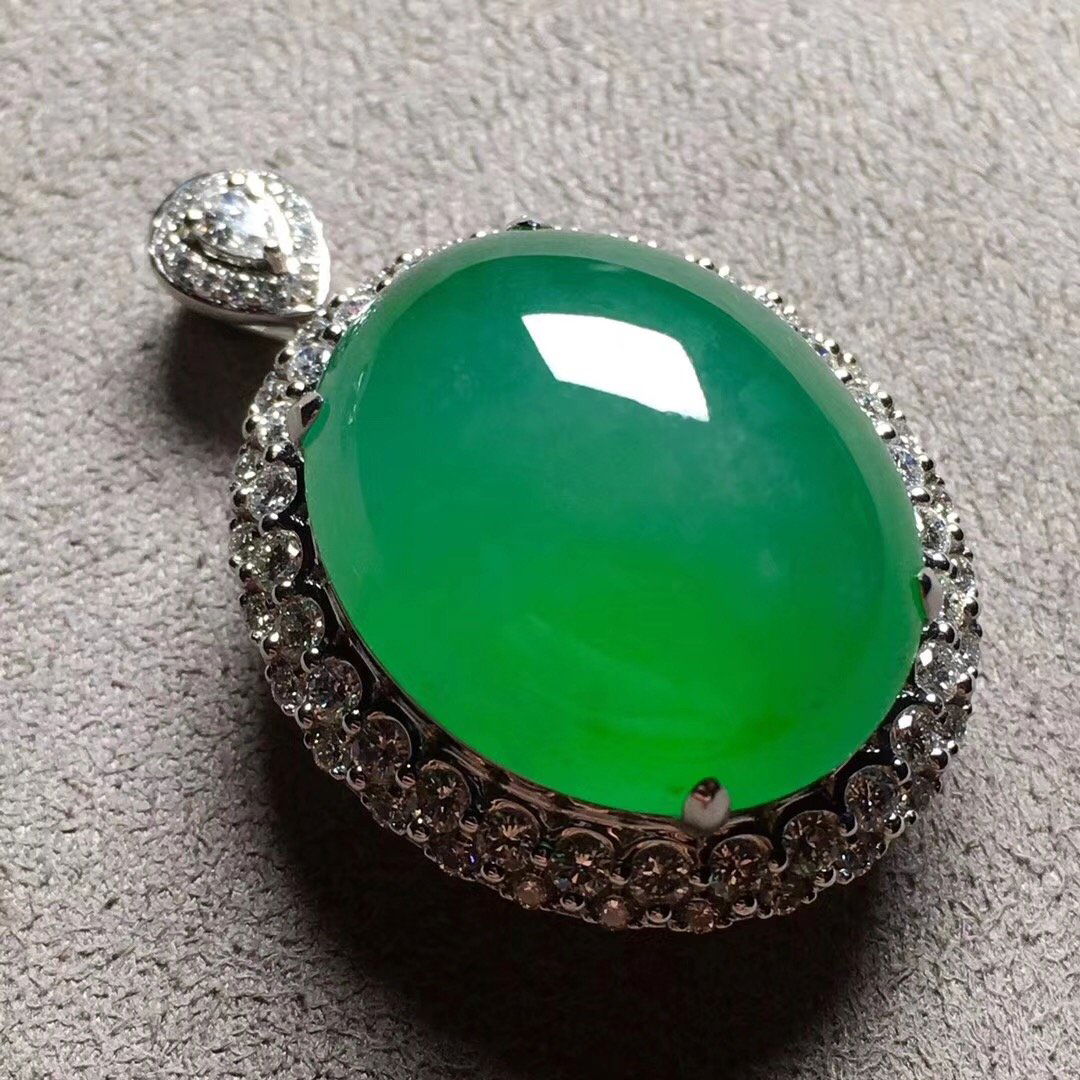 GIA Certified Green Jadeite Ring and Pendant (1 of 5)