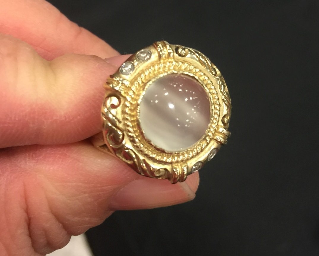 14K Gold Moon Stone Ring (1 of 3)
