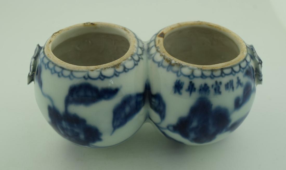 Antique Chinese Blue and White Bird Feeder (1 of 4)