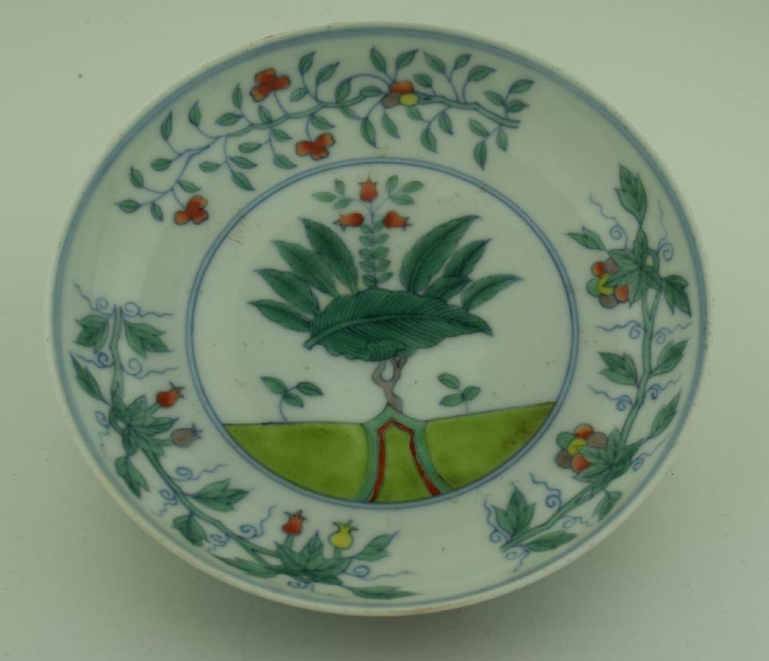 Antique Chinese Doucai Plate Marked Kangxi (1 of 4)