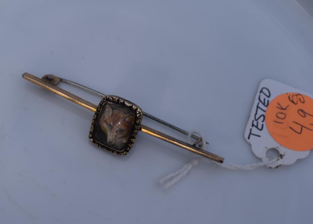 Vintage 10K Gold Fox Brooch Pin (1 of 2)