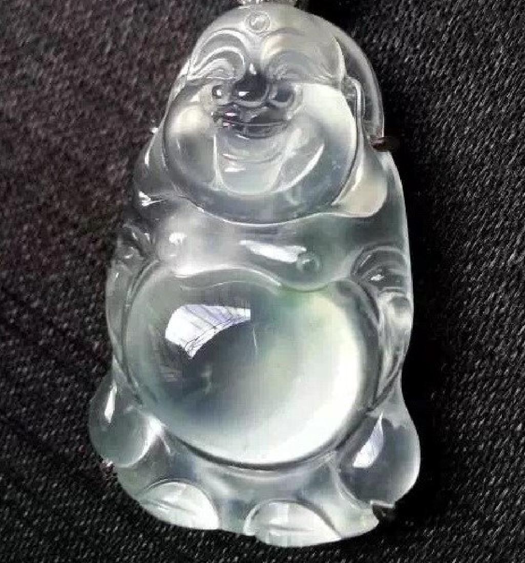 Natural Glassy Jadeite Buddha Pendant (1 of 1)