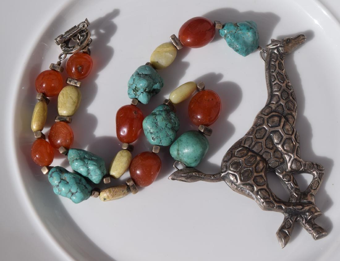 Vintage Silver Giraffe Necklace, including Carnelian (1 of 6)