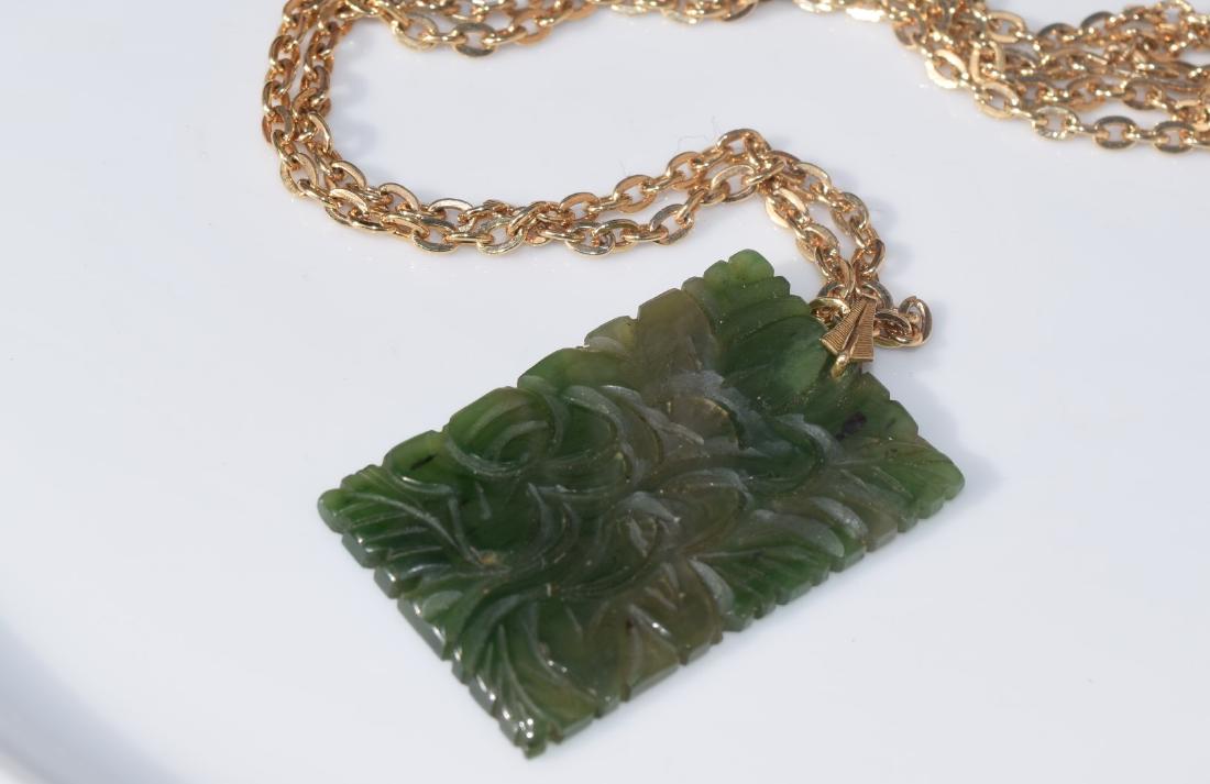 Vintage Green Jadeite Plaque Necklace (1 of 4)