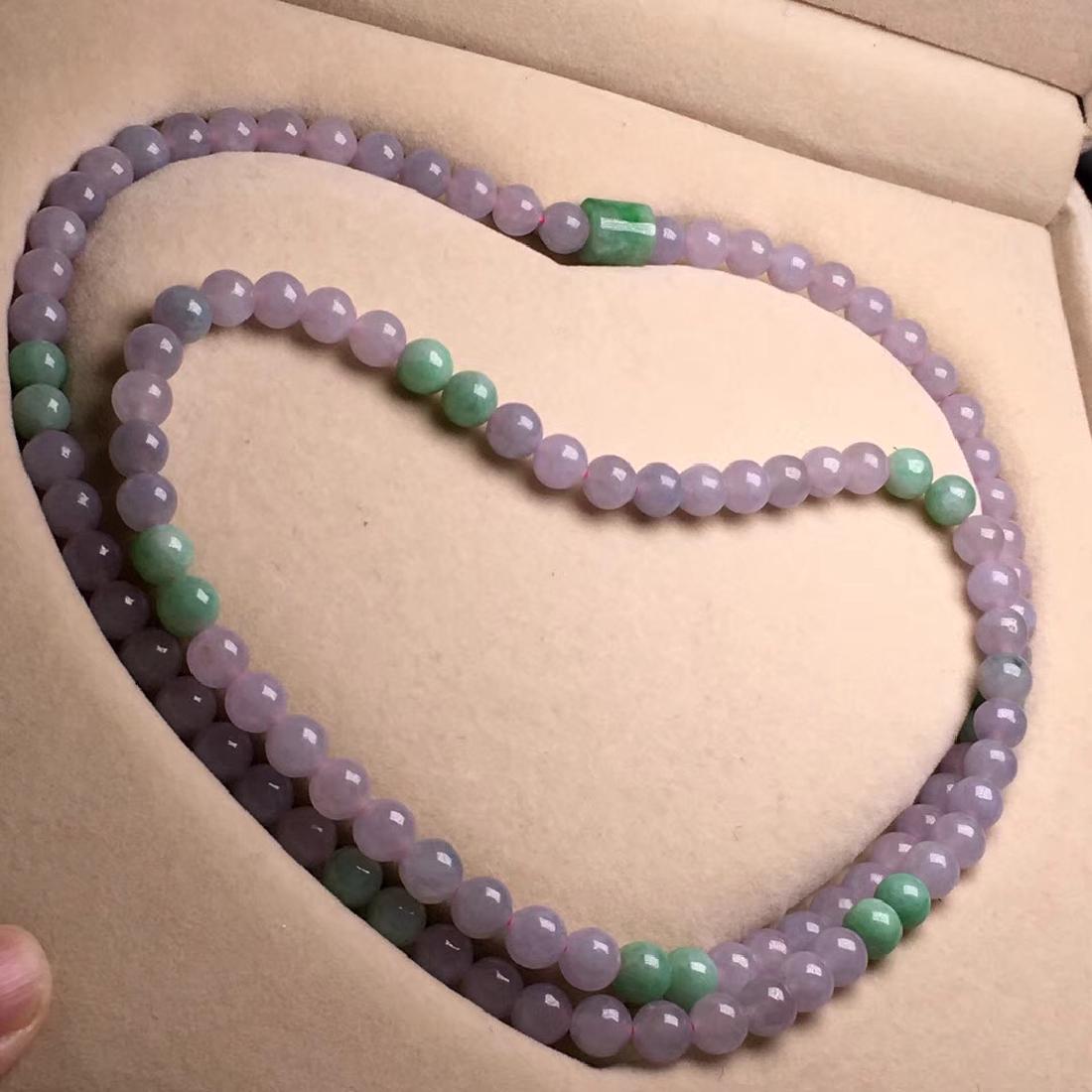 Natural Purple Jadeite 108 Beads Necklace (1 of 1)