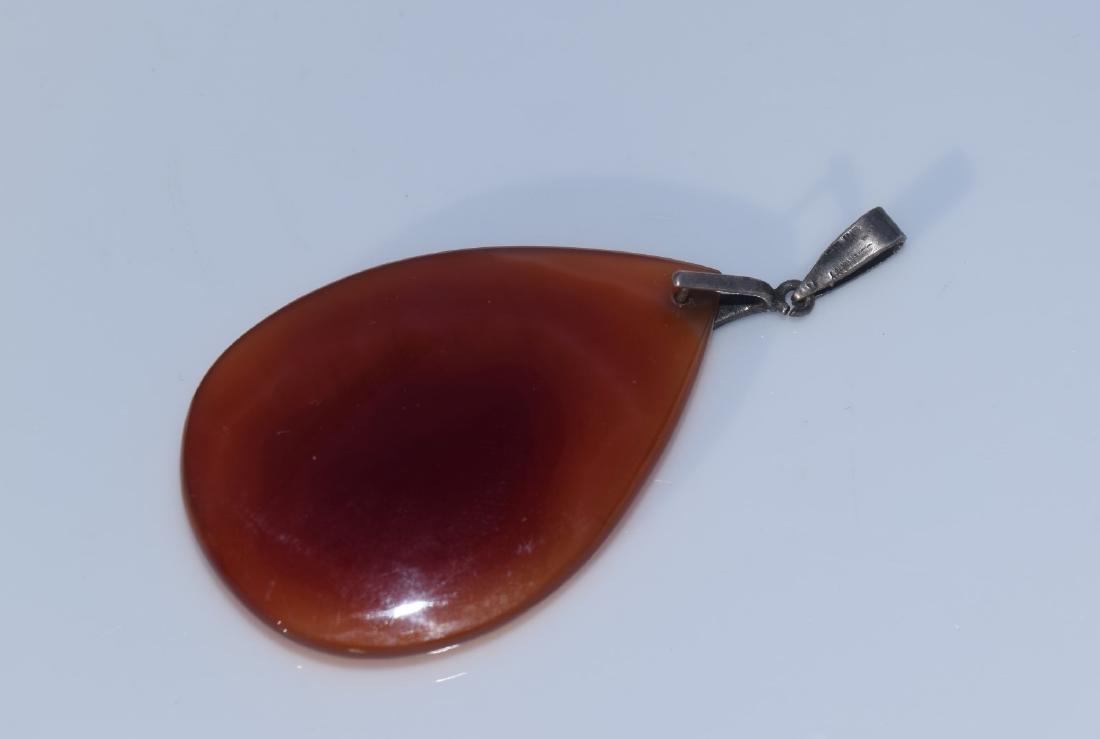 Vintage Stering Bale Carnelian Pendant: Vintage Stering Bale Carnelian Pendant, size: 2.4"