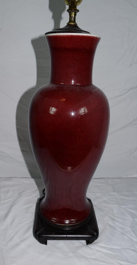 Chinese Ox Blood Red Glazed Vase: Chinese Ox Blood Red Glazed Vase, Size of vase 18", total height: 29".