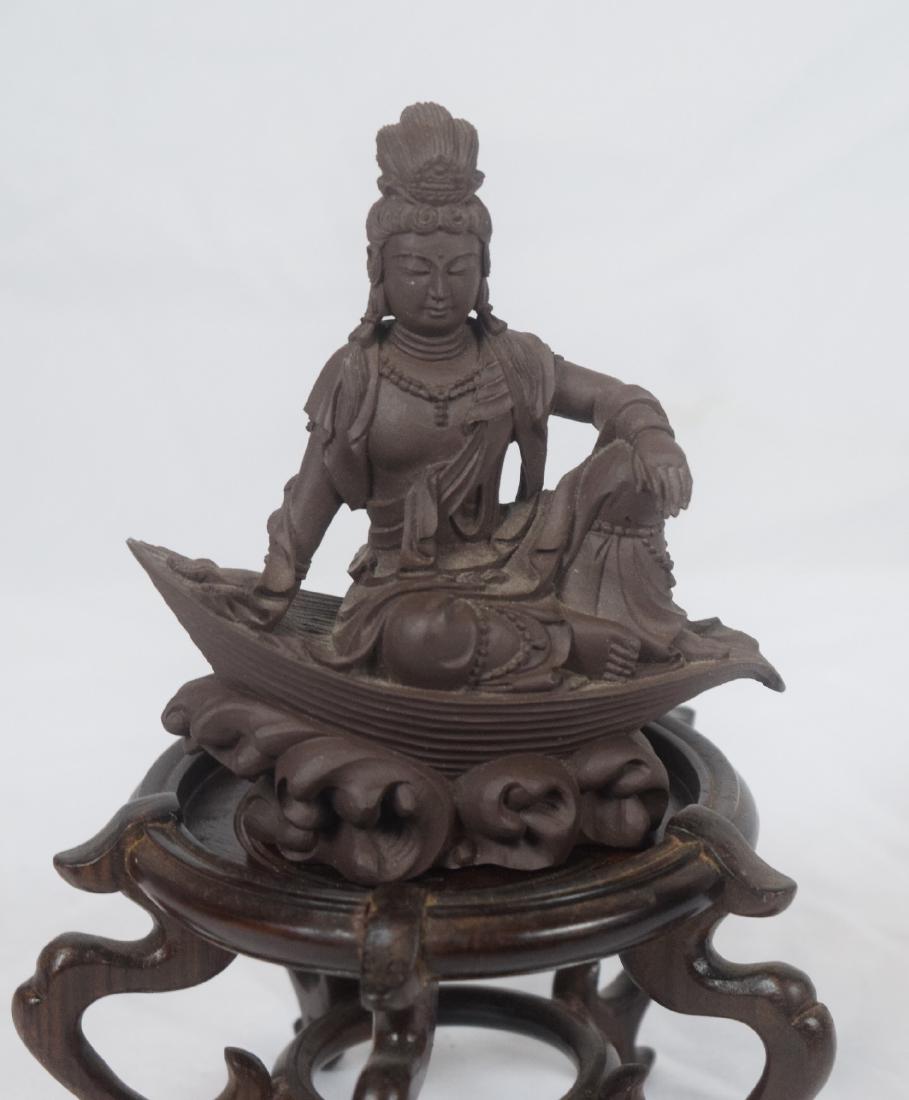 Chinese Yixing Zisha Guanyin Statue: Chinese Yixing Zisha Guanyin Statue