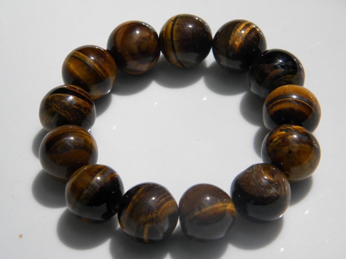 Vintage Tiger's Eye Bead Bracelet (1 of 3)