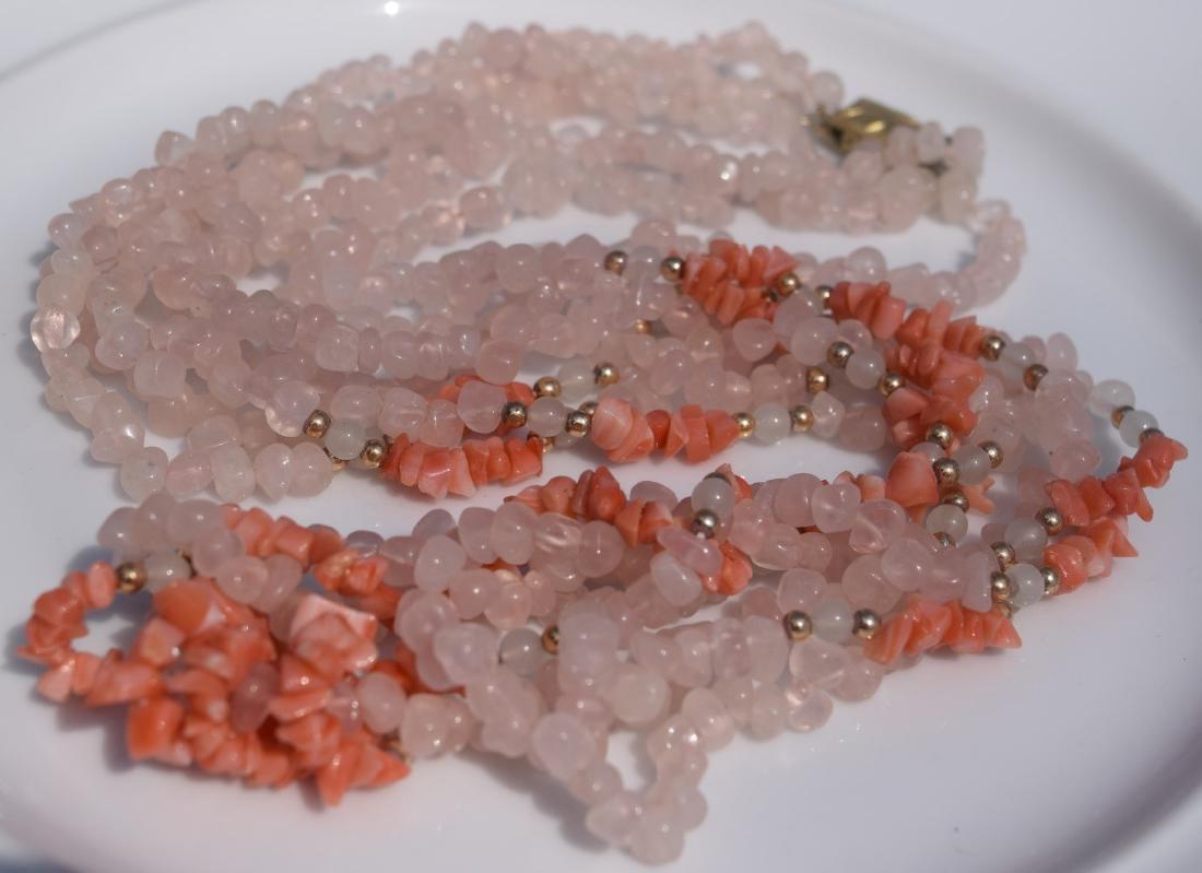 Vintage Coral and Pink Crystal Necklace (1 of 2)