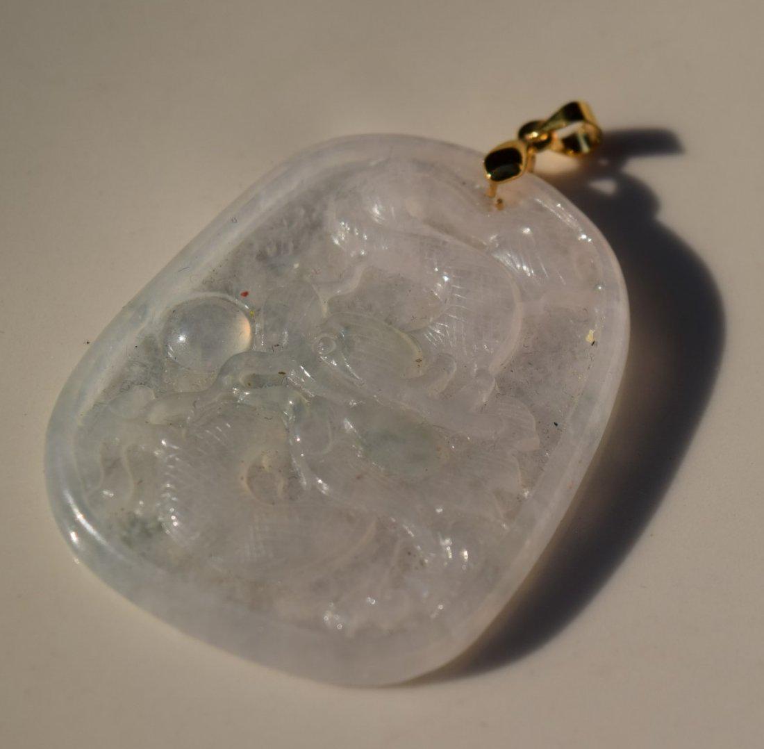 Antique Jadeite Dragon Pendant, size: 2" (1 of 2)
