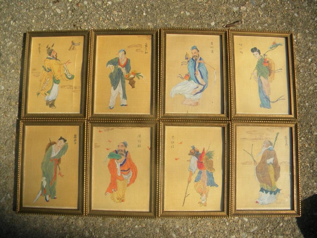 Antique Chinese Eight Immortals Painting Framed (1 of 8)
