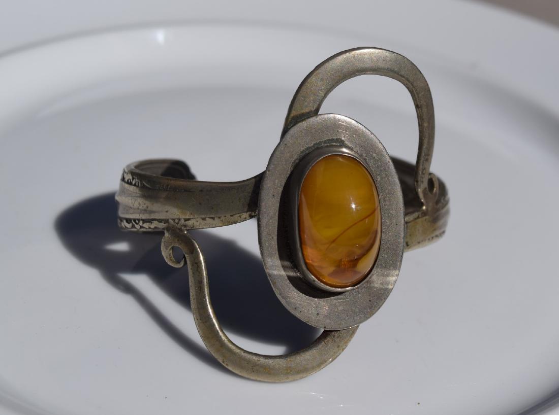 Vintage Silver Amber Bracelet (1 of 2)