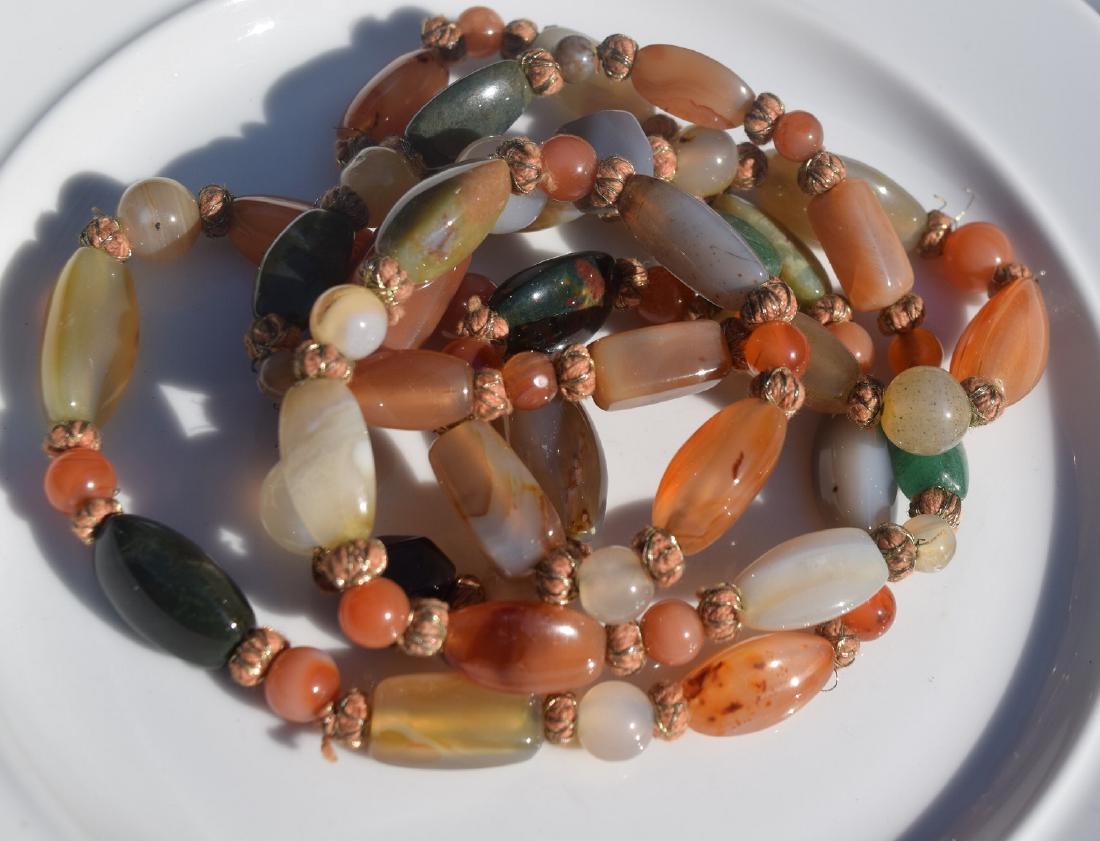 Vitnage Carnelian Beads Necklace: Vitnage Carnelian Beads Necklace, Length: 48"