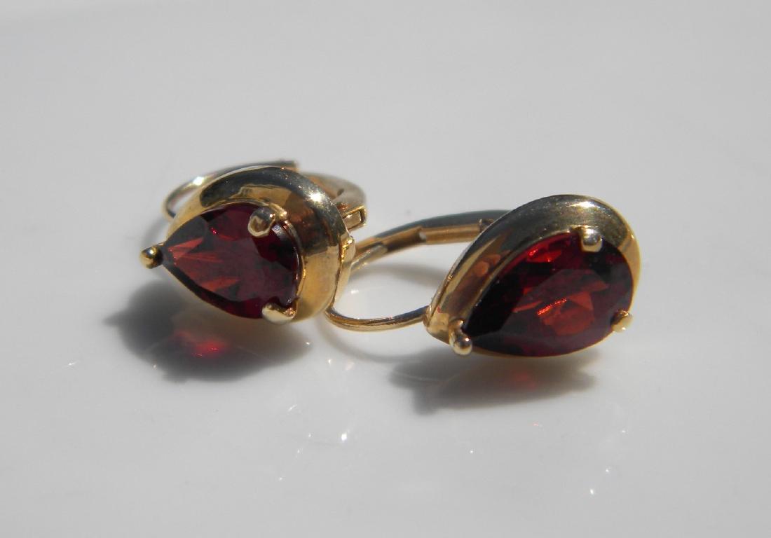 Pair of 14K Gold Garnet Earrings (1 of 3)