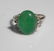 Antique Green Jadeite 14K Gold Diamond Ring