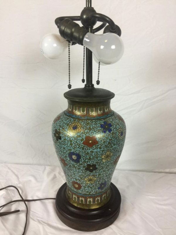 Antique Chinese Cloisonne Vase Lamp (1 of 6)
